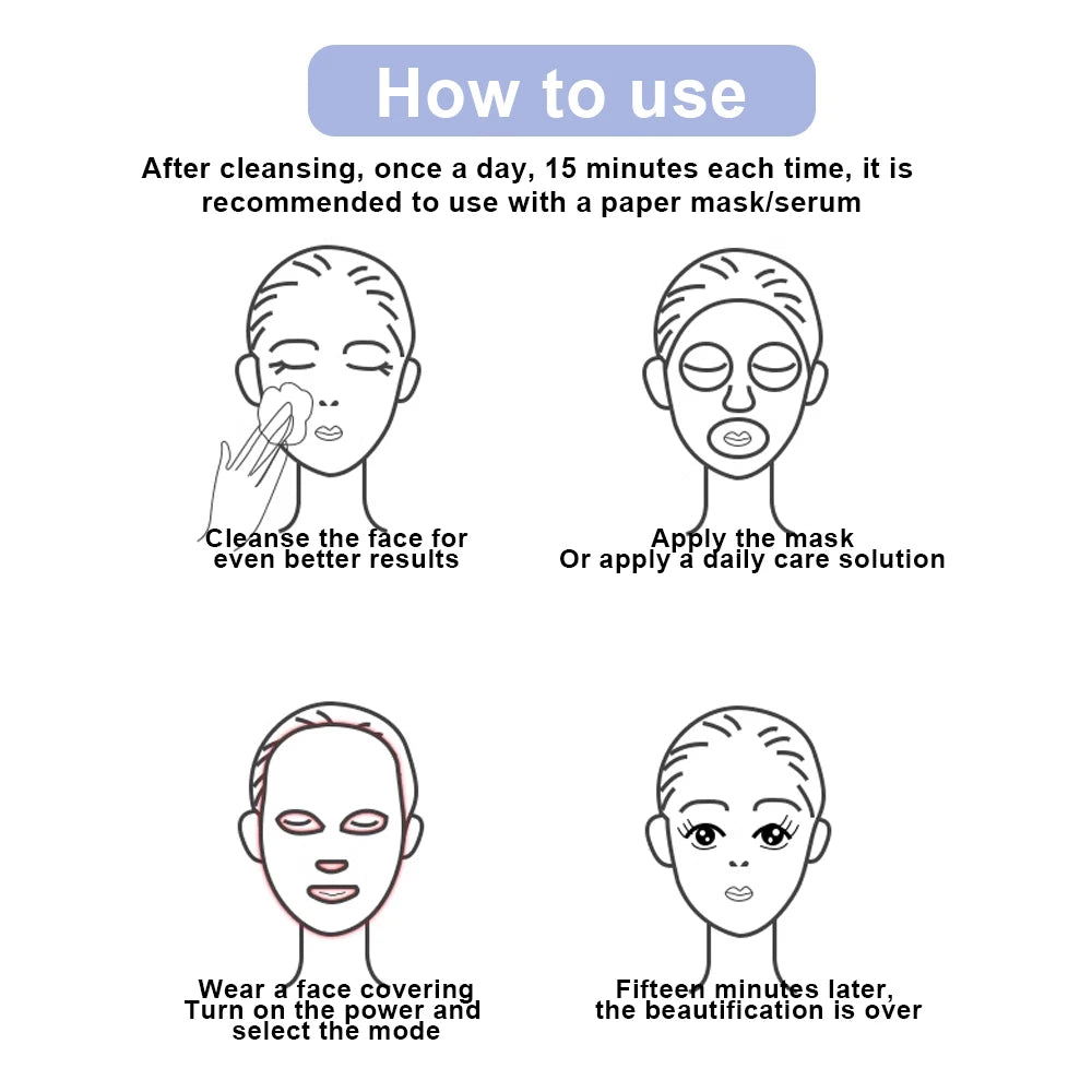 Lunaria™ LED Glow Mask – 7 Colors Light Therapy for Clear, Youthful Skin