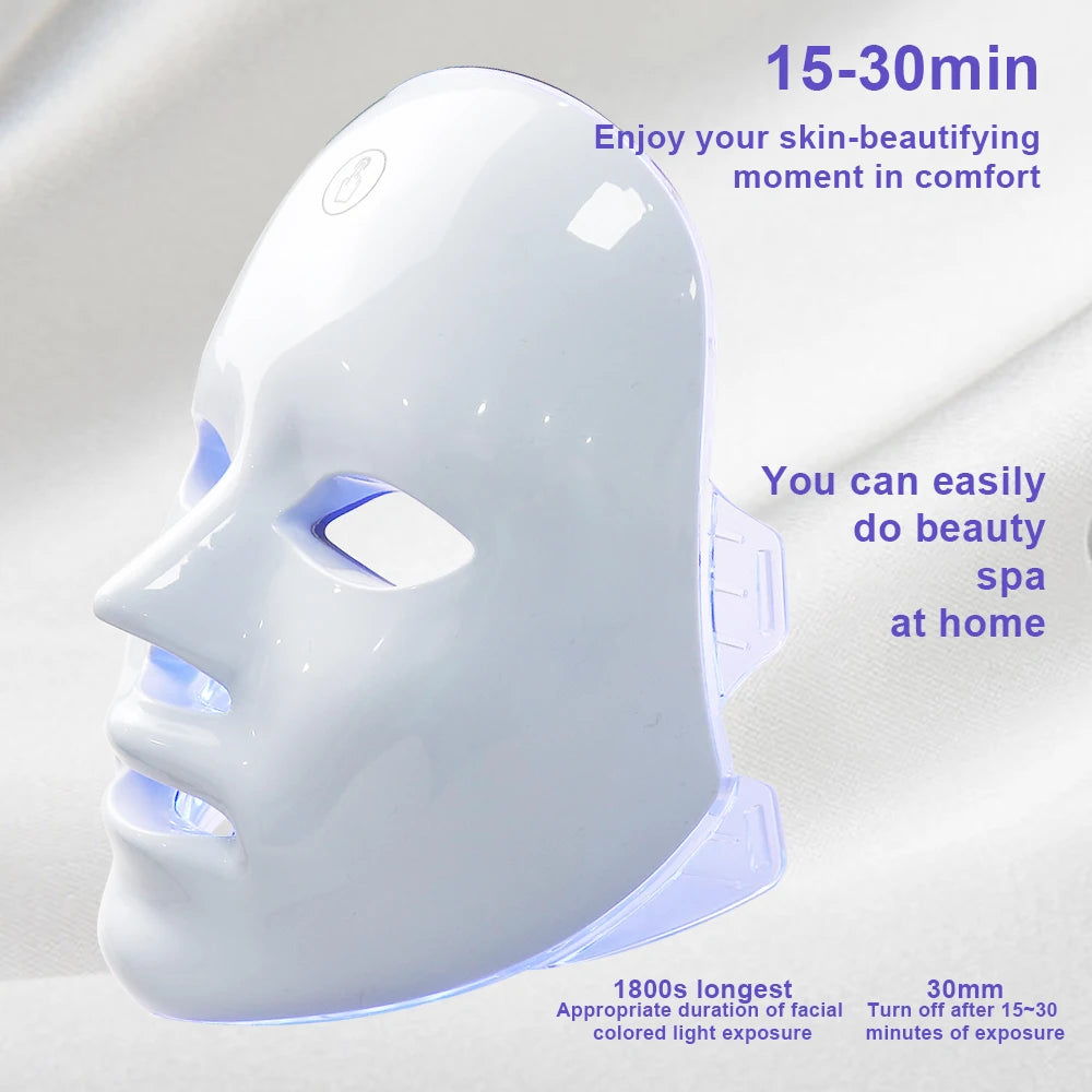 Lunaria™ LED Glow Mask – 7 Colors Light Therapy for Clear, Youthful Skin