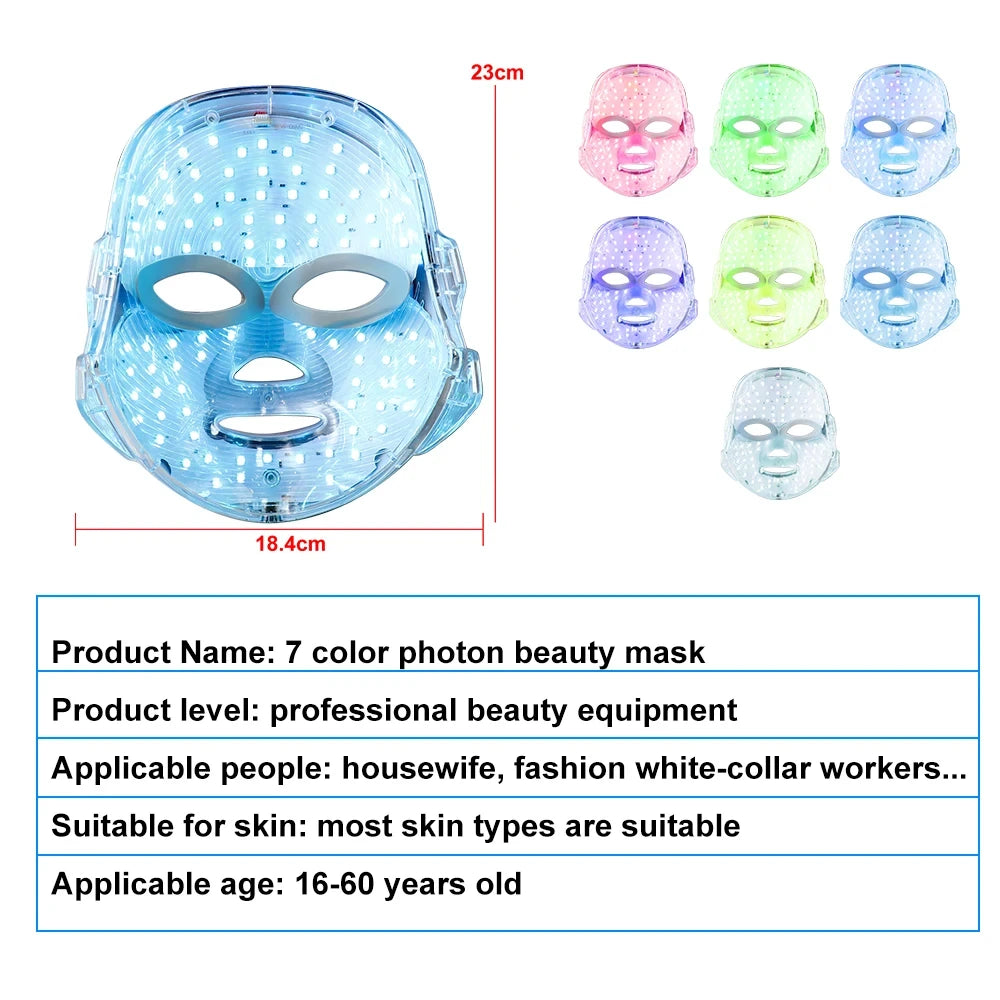 Lunaria™ LED Glow Mask – 7 Colors Light Therapy for Clear, Youthful Skin